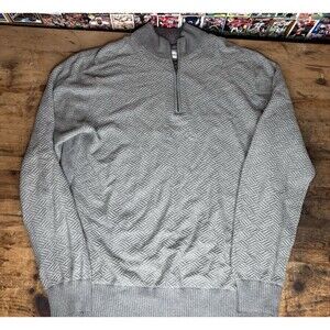 Robert Graham Sweater Mens Large Gray 1/4 Zip Soft Shell Casual Pullover